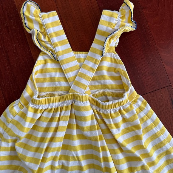 Classic Whimsy 4T Yellow Striped Blue Whale Dress - Picture 3 of 3